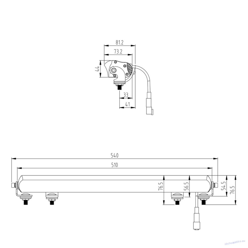 LED rampa s pozičním světlem, 12x7W, 510mm, ECE R10