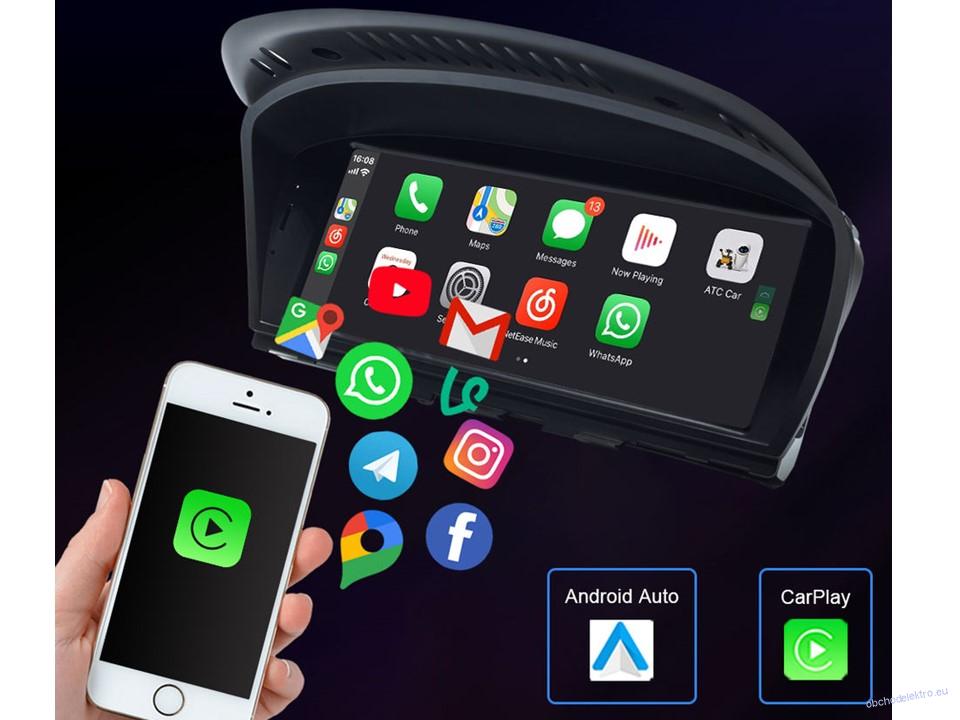 Multimediální monitor pro BMW E60, 61, 62, 63 / E90, 91 s 8,8" LCD, Android 11.0, WI-FI, GPS, Carplay systém CIC