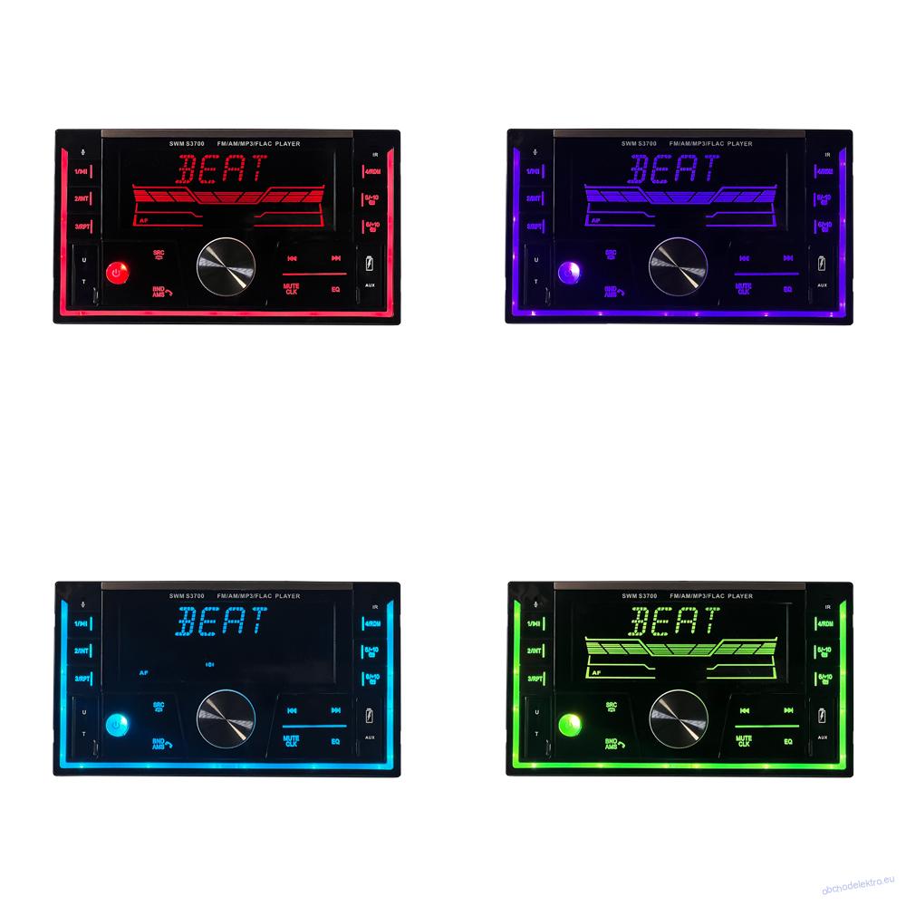 2DIN autorádio MP3/2x USB/SD/Bluetooth/AUX/APP