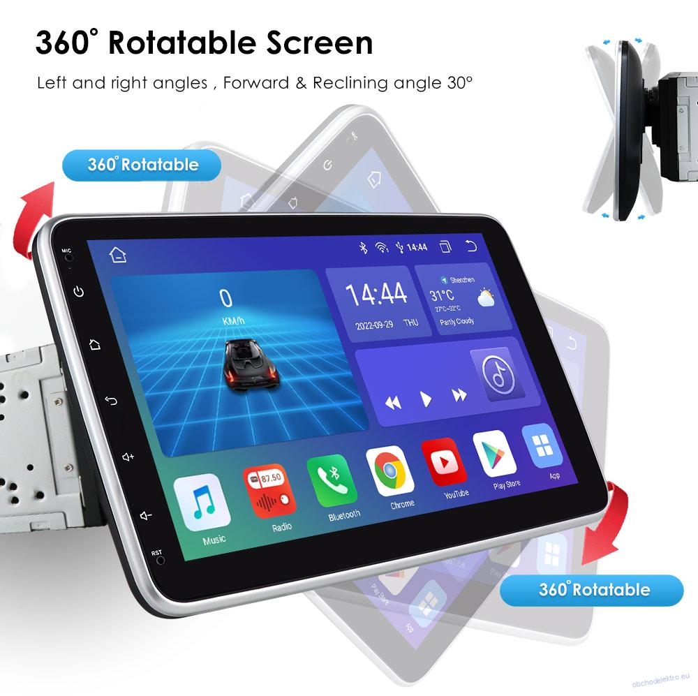 2DIN jednotka 10.1" kloubový monitor, OS Android 12