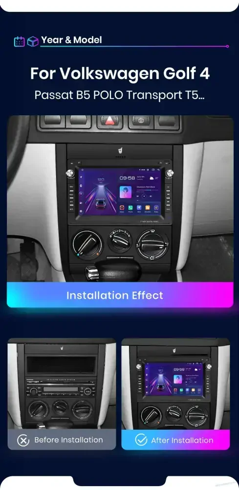 VW Android 12 pro VW PASSAT B4 MK4 SHARAN 1 Jetta 1 TRANSPORTER T4 OCTAVIA 1 8core 64GB