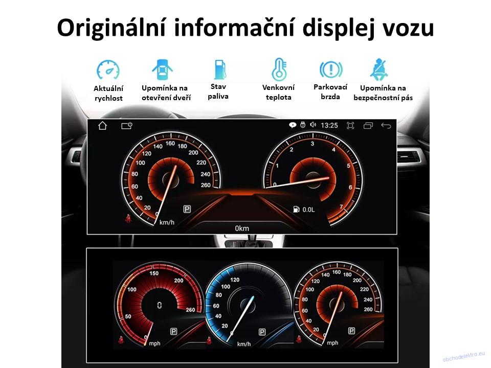 Multimediální monitor pro BMW E60, 61, 62, 63 / E90, 91 s 8,8" LCD, Android 11.0, WI-FI, GPS, Carplay systém CIC