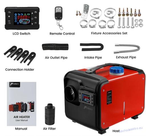 Hcalory 12V/24V/220V 5KW Přenosné All In One Diesel Topení s LCD