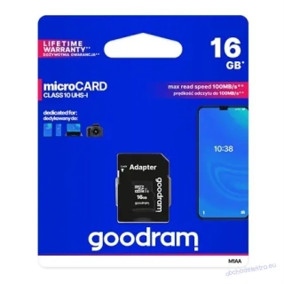 Karta paměťová GOODRAM micro SD 16 GB s adaptérem
