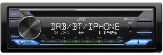 JVC DAB+ / FM autorádio s CD/Bluetooth/USB/AUX/odním.panel/multicolor