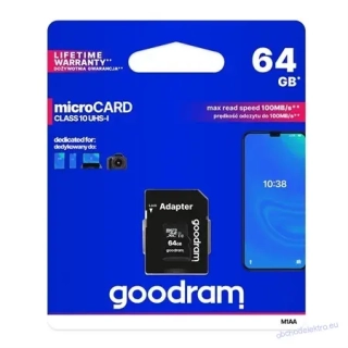 Karta paměťová GOODRAM microSD 64GB s adaptérem