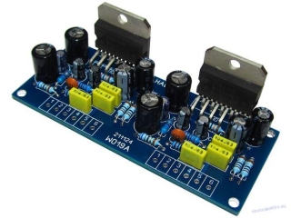 Zesilovač 2x20W nf stereo do auta, STAVEBNICE