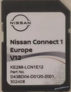 Nissan Connect1 V12 aktualizace map Evropa 2022