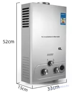Instantní plynový ohřívač vody propan-butanový plynový kotel 6L 12KW