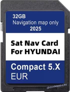 Navigační SD karta GEN.5 pro Hyundai Compact 5.X s aktualizací EUR 2025, mapa satelitní navigace, GPS,