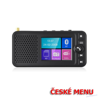Multifunkční FM + DAB přijímač / Bluetooth HF + přehrávač / micro SD / FM modulátor / akumulátor
