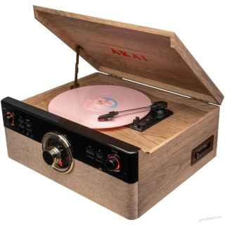 Gramofon AKAI ATT-300CC černý/hnědý